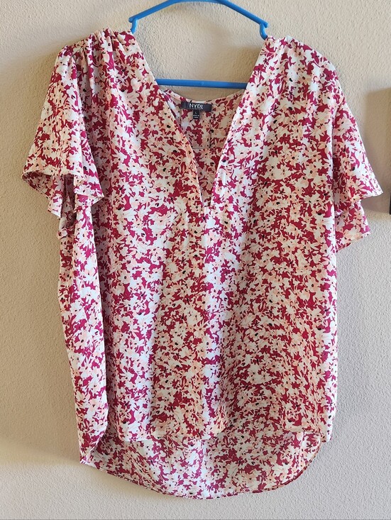 NYDJ Tops - NYDJ Pink Floral Blouse L